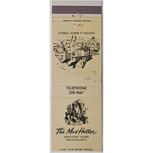 Front Strike Matchbook Cover The Mad Hatter Nantucket Island MA Unstruck